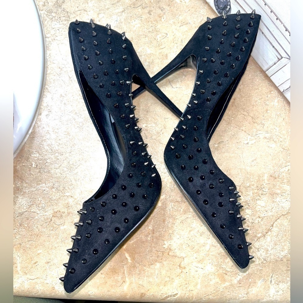 Steve Madden Women’s Daisie Studded Spiked Suede Pointed Toe Size 7.5M, Black - Picture 9 of 13